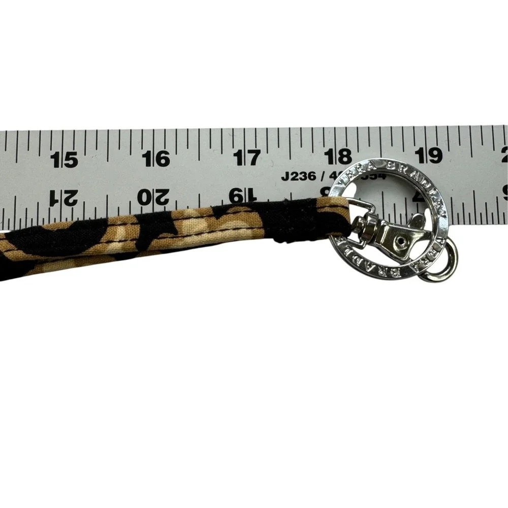 Vera Bradley Suzani Lanyard Keyring Lobster Clasp Retired Print Black Tan Floral